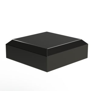 Acrylic Block 3" x 3" x 1" thick - Black Bevell